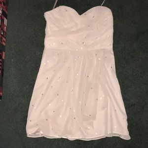 Strapless light pink dress